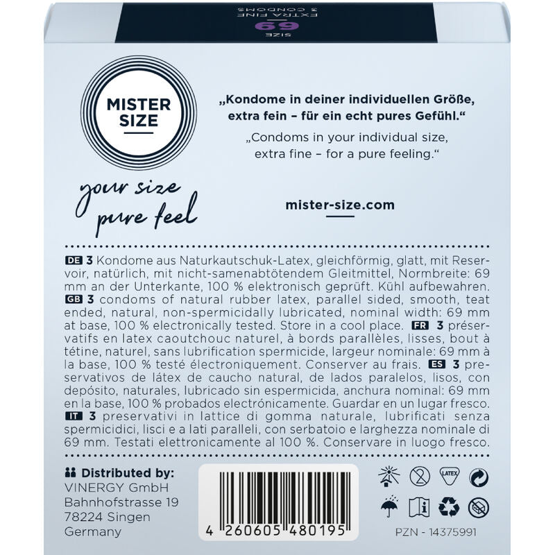 Prezervative, Mister Size - XXXL, Ultra-Subtire 0.05 MM, 69 MM 3 Unitati