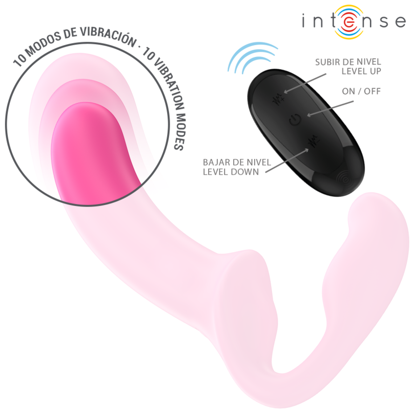 Vibrator Dublu, Intense - Amy, cu Telecomanda, 20 CM Roz