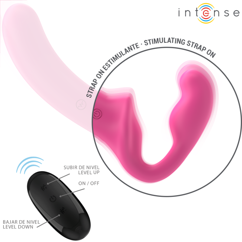 Vibrator Dublu, Intense - Amy, cu Telecomanda, 20 CM Roz