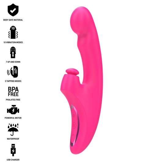 Vibrator, Intense - Emi, Multifunctional 3 in 1 cu 10 Mode de Vibratie, 13.5 CM Roz
