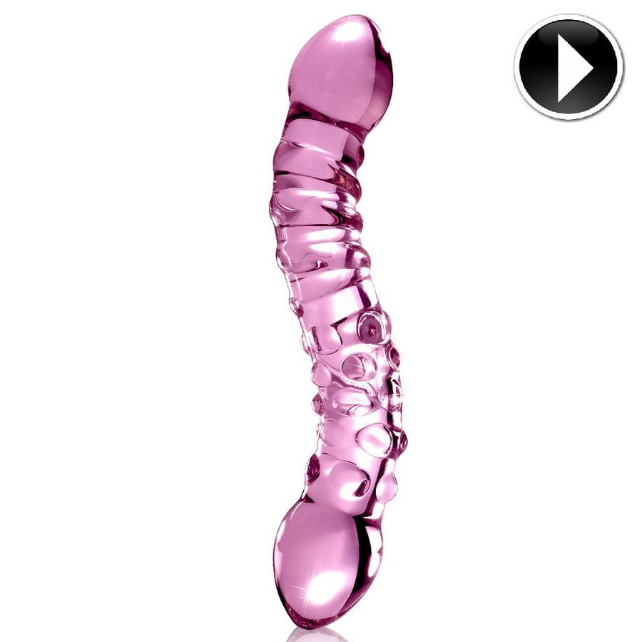 Dildo din Sticla, Icicles - No 55, Dublu Capat, 13 x 3 CM