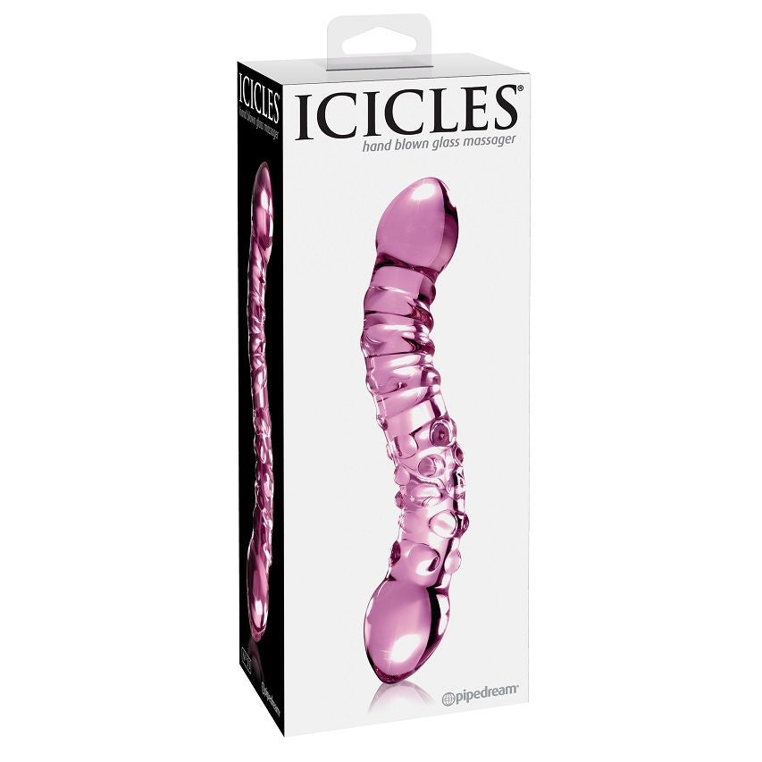 Dildo din Sticla, Icicles - No 55, Dublu Capat, 13 x 3 CM