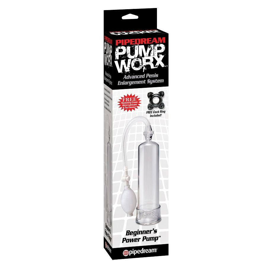 Pompa Marire Penis, Pump Worx - Beginners Power Pump, Aspirare Super Intensa, Transparent