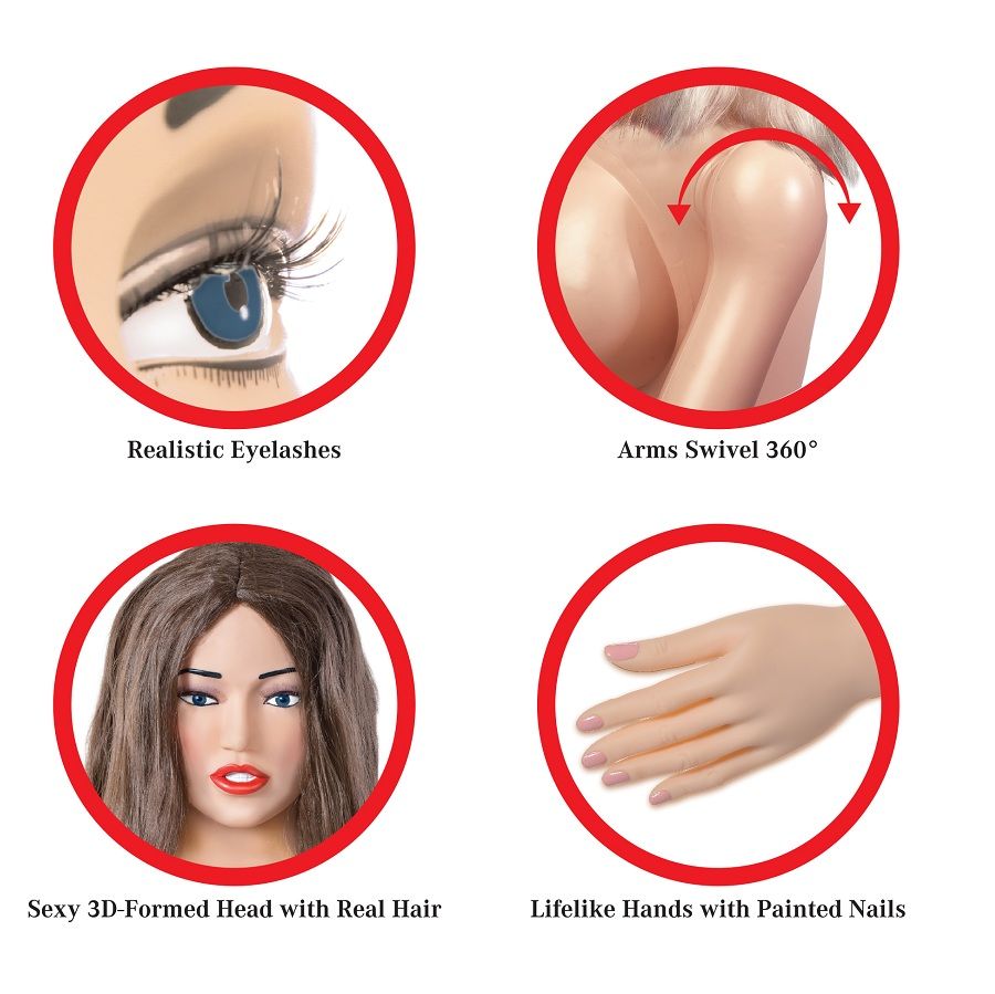 Papusa Gonflabila, Extreme Dollz - Agent 69, Dimensiuni Reale