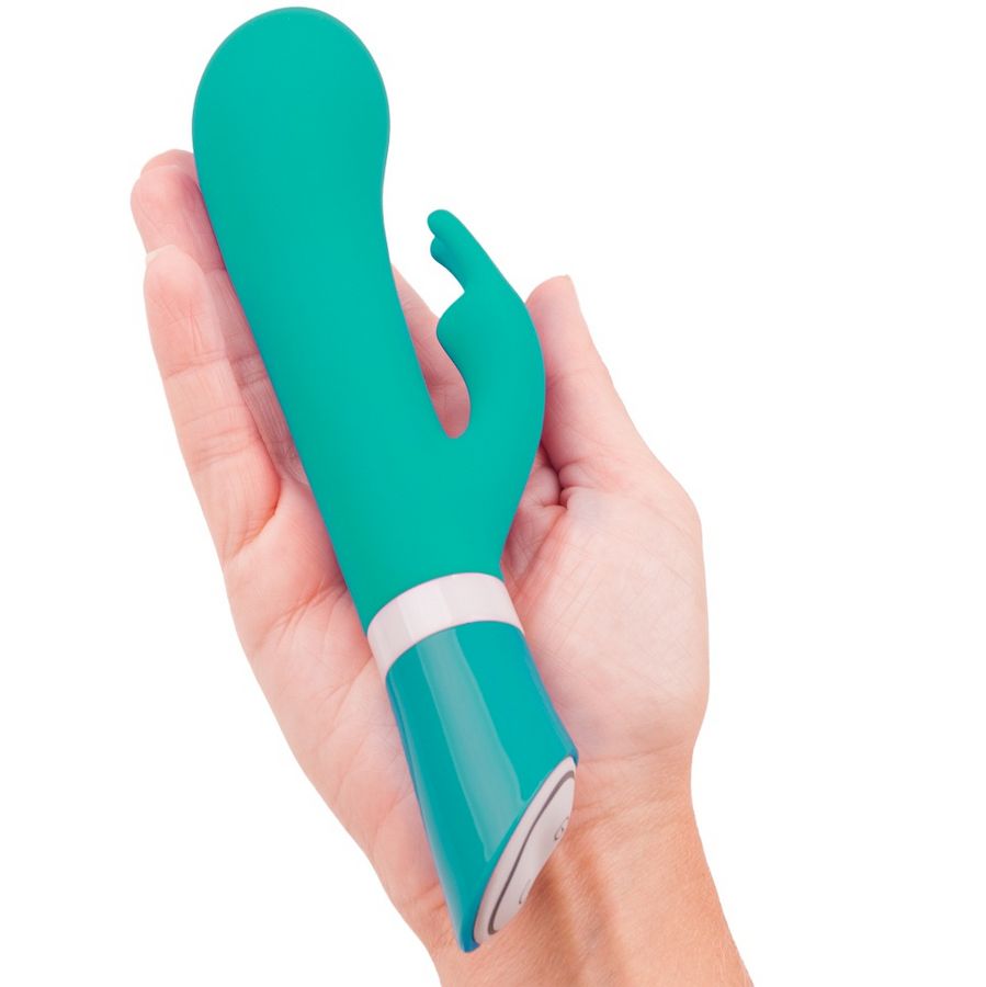 Vibrator Iepuras, B Swish - Bwild Deluxe Bunny, Dublu Motor, Jade