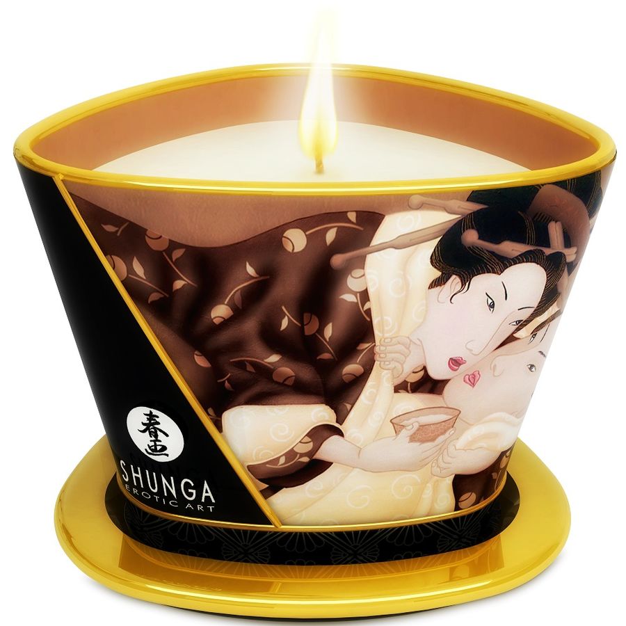 Lumanare de Masaj, Shunga - Mini Caress By Candlelight, Aroma de Ciocolata, 170 ML