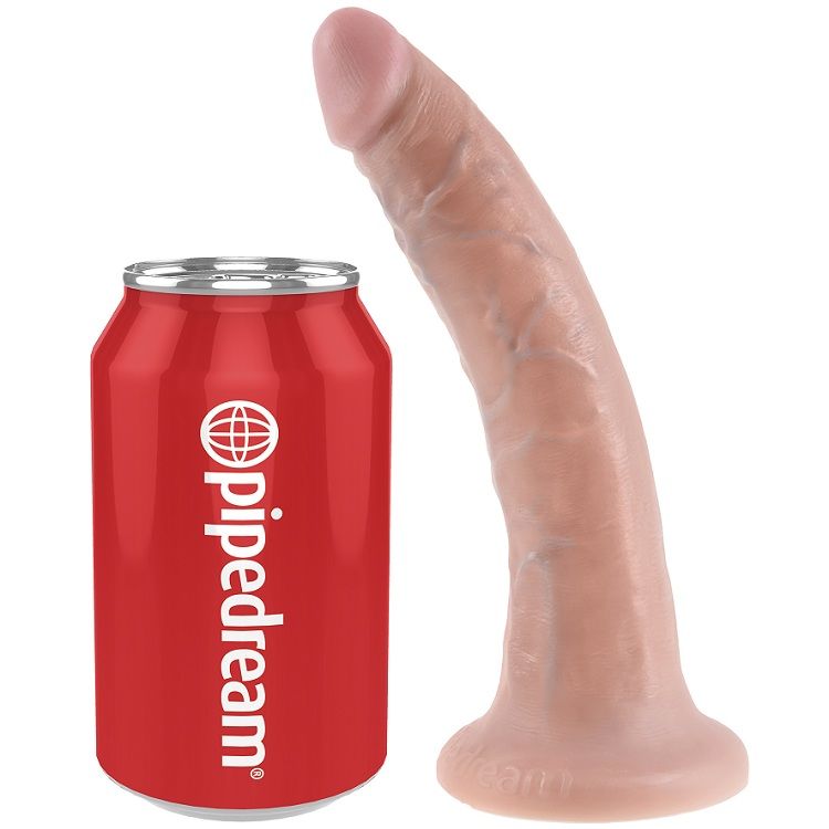 Dildo, King Cock - 7 Inci, cu Ventuza, 17.8 CM Nud