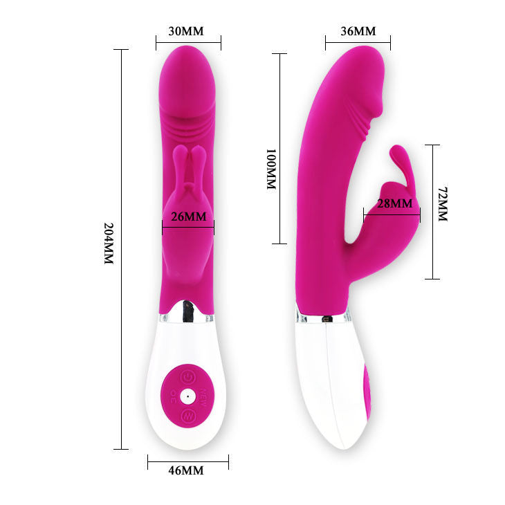 Vibrator, Pretty Love - Flirtation cu Rabbit Gene, 30 Moduri de Vibratie, Lila si Alb