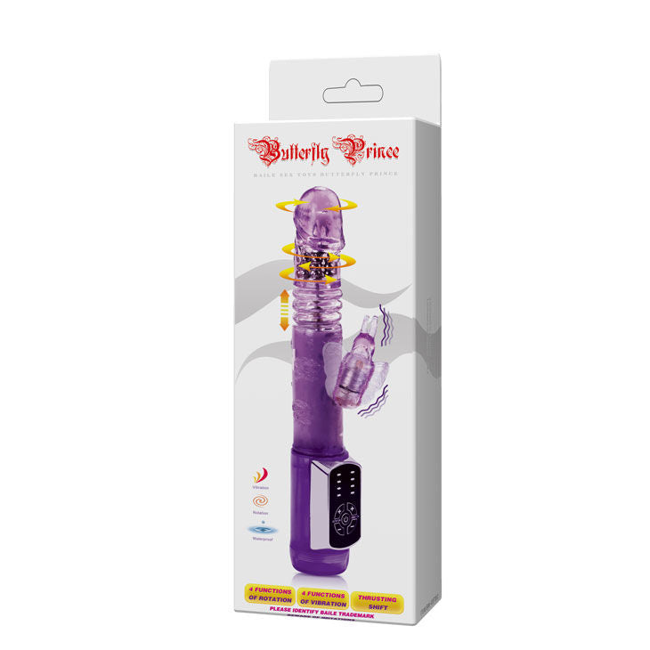 Vibrator Rabbit, Baile - Butterfly Prince, Sistem Automat Up&Down, 23 CM x 3.5 CM