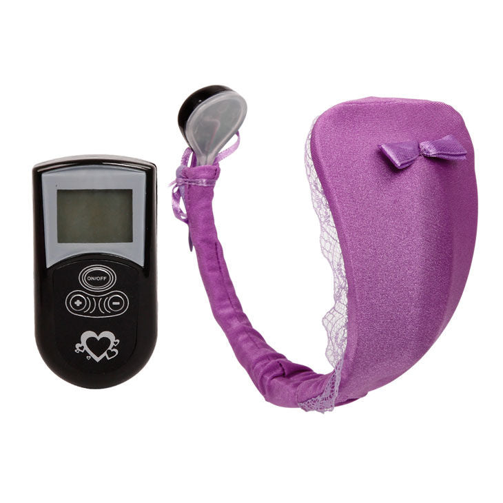 Lenjerie Tanga cu Vibrator, Baile, cu Telecomanda, Lila