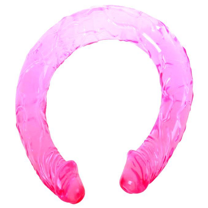 Dildo Dublu, Baile - Roz Double Dong, Penetrare Dubla, 44.5 CM Roz