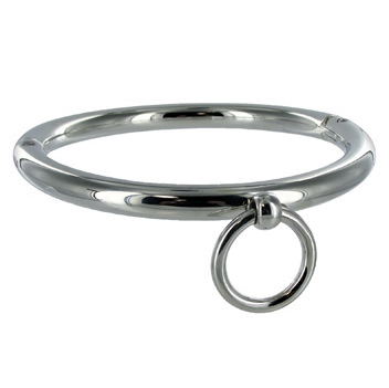 Zgarda BDSM cu Inel, METAL HARD - Otel Cromat, Diametru 10 cm