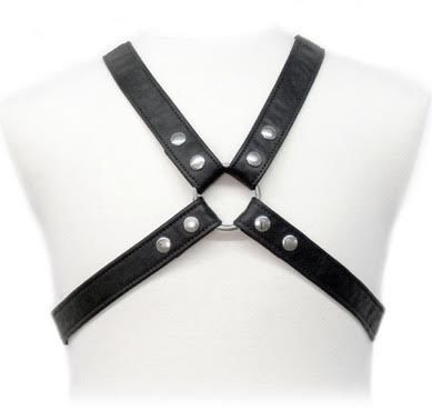 Ham din Piele, Lasic - Harness in Garment, Curele Reglabile, pentru Barbati S-XL