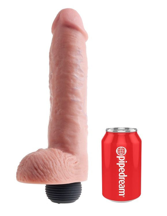 Dildo Realistic Ejaculator, King Cock - Squirter, cu Bulb de Stoarcere Jizzle Juice, 27.94 CM Natural
