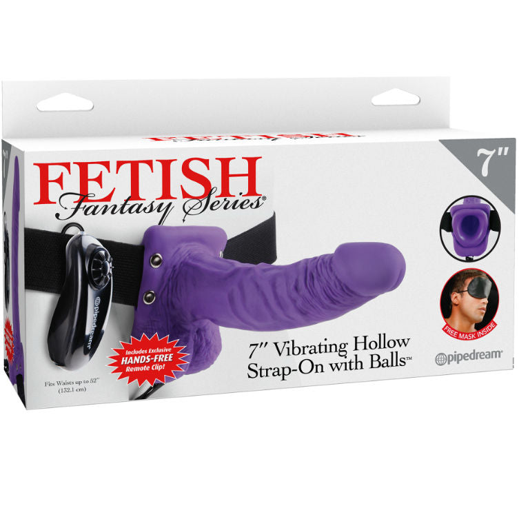 Strap On, Fetish Fantasy - Series 7, Hollow Vibrant cu Bile, 17.8CM Mov