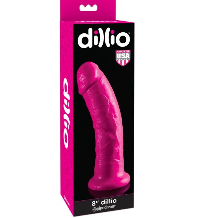 Dildo, Pipedream - Dillio, Baza cu Ventuza, 20.32 CM Roz