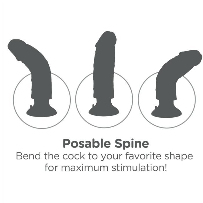 Dildo, King Cock - Vibrator cu Testicule, Impermeabil, 23 CM Negru