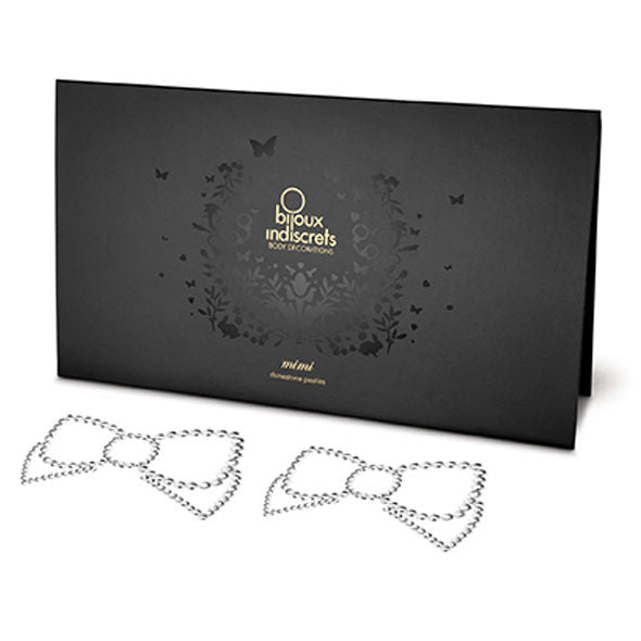 Acoperitoare pentru Sfarcuri, Bijoux Indiscrets - Mimi Bow, Set 2 Piese, Argintiu
