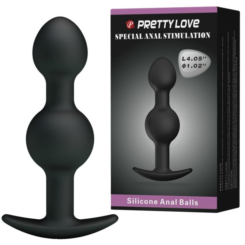 Bile Anale, Pretty Love - Special Stimulation, Silicon, 10.3 CM Negru