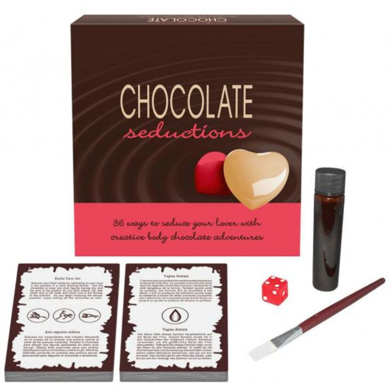 Joc, Kheper Games - Chocolate Seductions, Kit cu Ciocolata pentru Corp, 36 Carduri