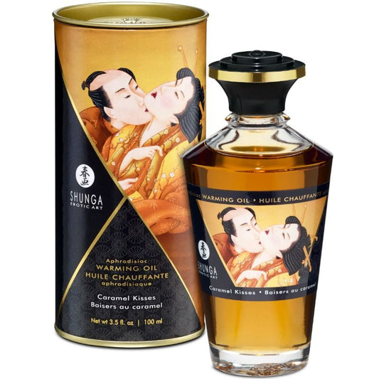 Ulei de Masaj cu Efect de Caldura, SHUNGA - Aroma Caramel, 100 ml