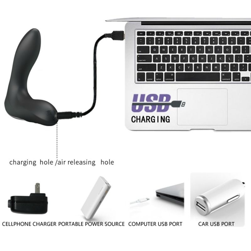 Vibrator Prostata, Pretty Love - Leonard, Gonflabil cu Vibratii, Negru