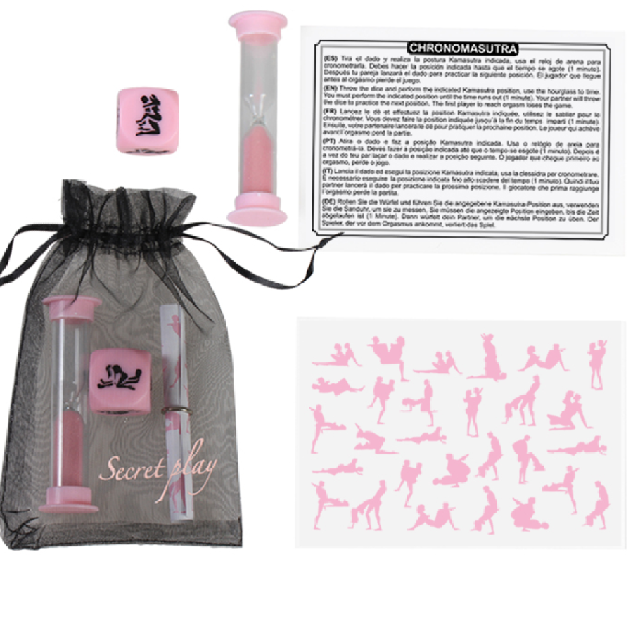 Joc Erotic, Secretplay - Chronomasutra Kit, cu Zaruri si Clepsidra, Multilingv ES/EN/FR/DE/PT
