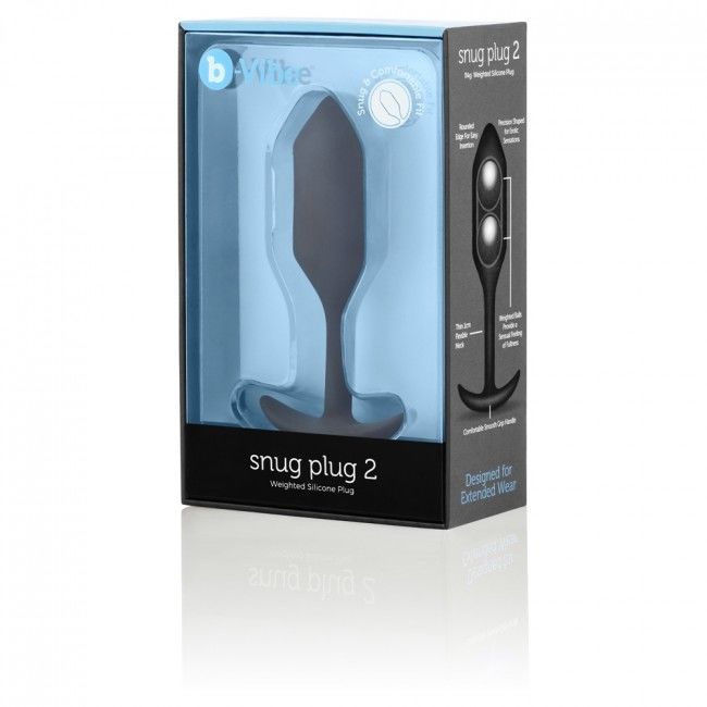 Plug Anal, B-Vibe - Snug Plug 2, Bile Interioare, Negru