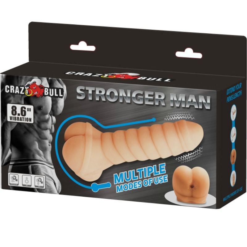 Masturbator si Manson Penis, Crazy Bull - Multifunctional, Vibratii Puternice, 21,8 CM