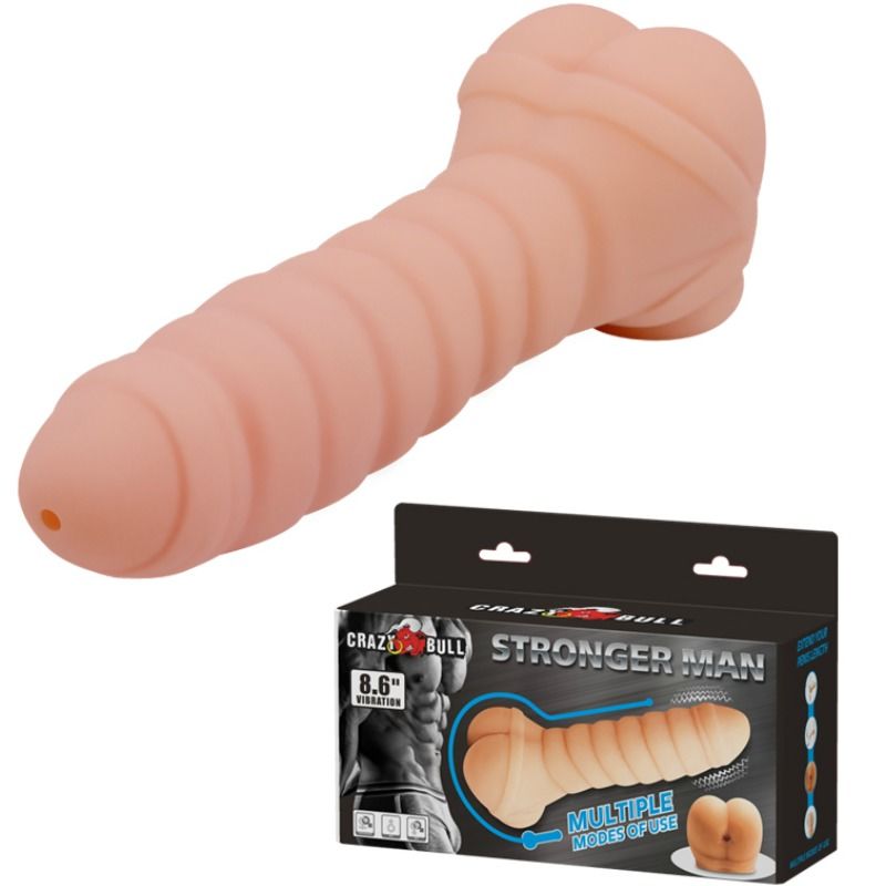 Masturbator si Manson Penis, Crazy Bull - Multifunctional, Vibratii Puternice, 21,8 CM