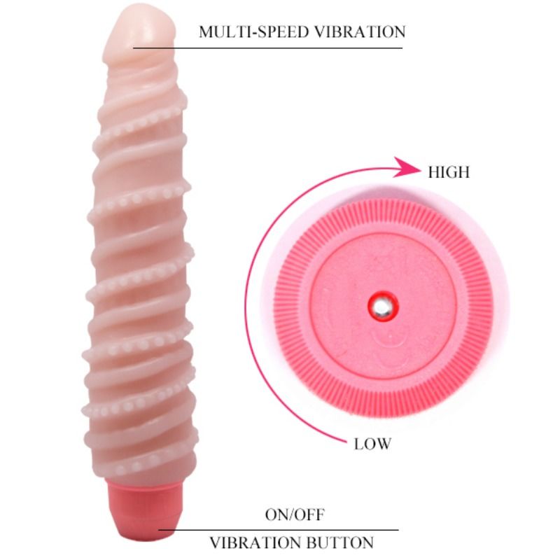 Vibrator, Baile - Flexi Vibe Sensual Spiral, Vibratii Multi-Viteza, 19.5 CM Nud