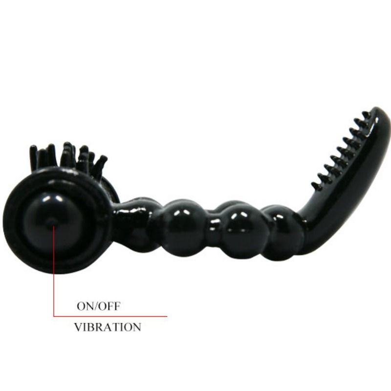 Inel Vibrator, Baile - Sweet Ring, cu Dublu Stimulator, Negru