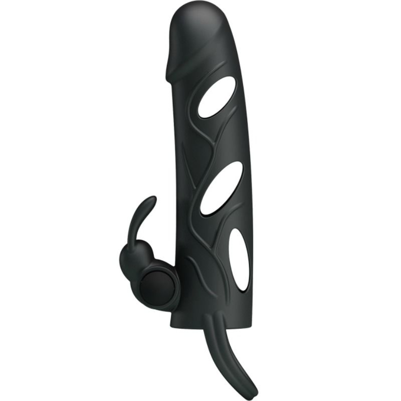 Prelungitor Manson Penis, Pretty Love - 2.0, cu Vibratie, 14 CM / Negru