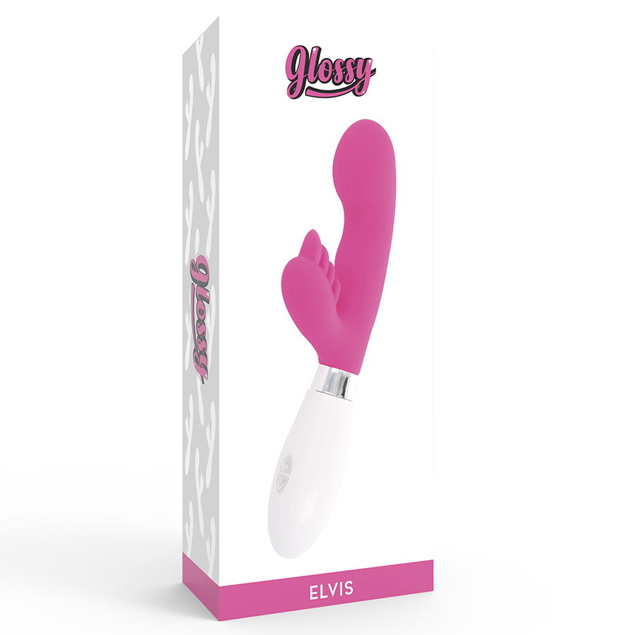 Vibrator Rabbit, Glossy - Elvis, 10 Functii si 2 Motoare, Roz