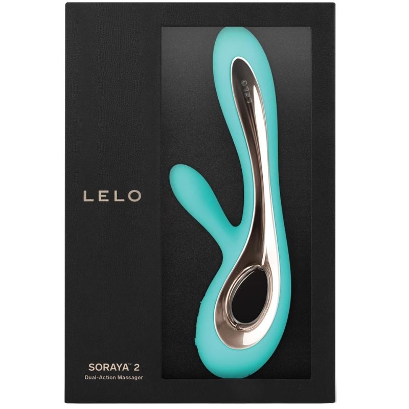 Vibrator Rabbit, Lelo - Soraya 2, Stimulare Duala, Turcoaz