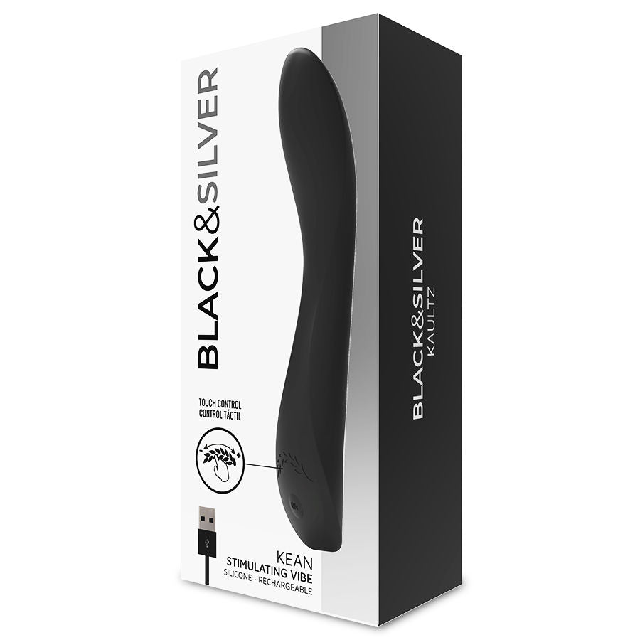Vibrator, Black & Silver - Kean, Control Tactil, Negru & Argintiu