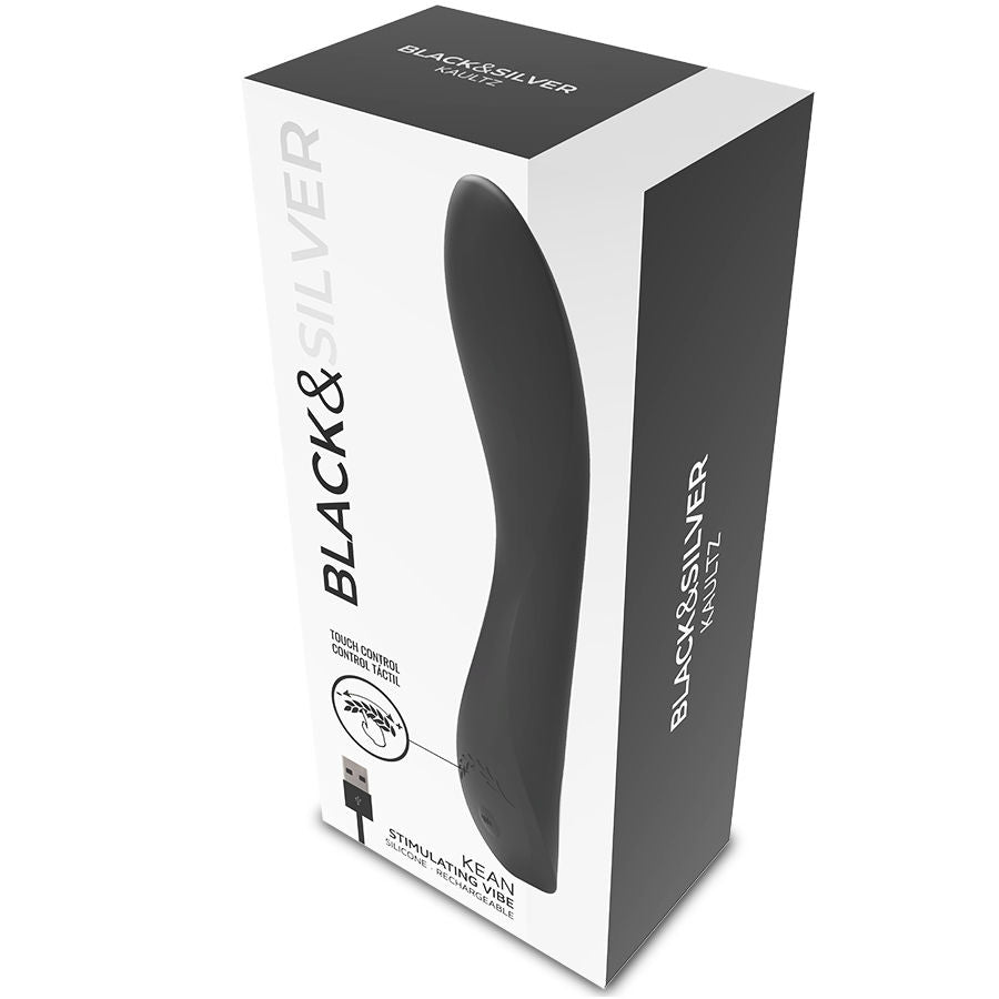 Vibrator, Black & Silver - Kean, Control Tactil, Negru & Argintiu