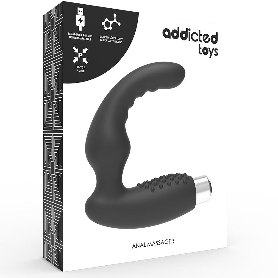 Vibrator Prostata, Addicted Toys - Model 2, Reincarcabil, Negru
