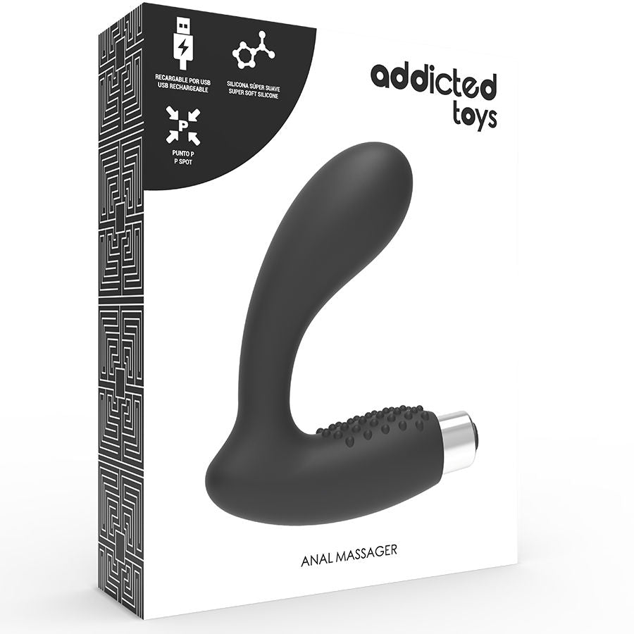 Vibrator Prostata, Addicted Toys - Model 5, Reincarcabil, Negru