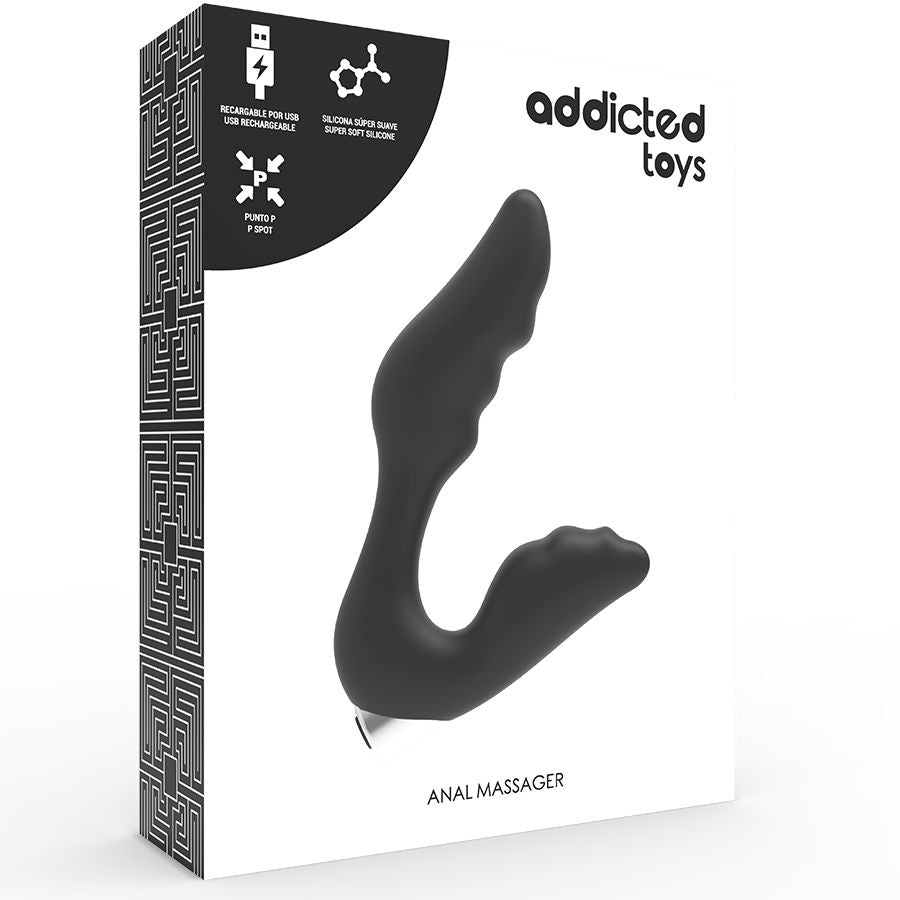 Vibrator Prostata, Addicted Toys - Model 6, Reincarcabil, Negru