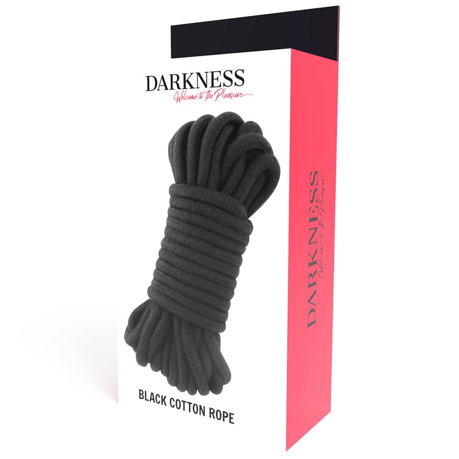 Franghie Bondage, Darkness - Japanese Rope, 100% Bumbac, 10 M Negru