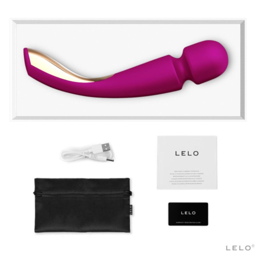 Bagheta de Masaj, Lelo - Smart Wand 2, 10 Moduri de Vibratie, Negru