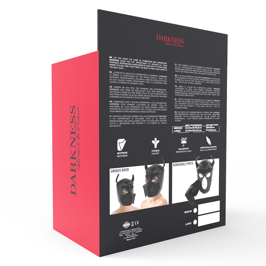 Masca Caine, Darkness, Neopren cu Bot Detasabil, L