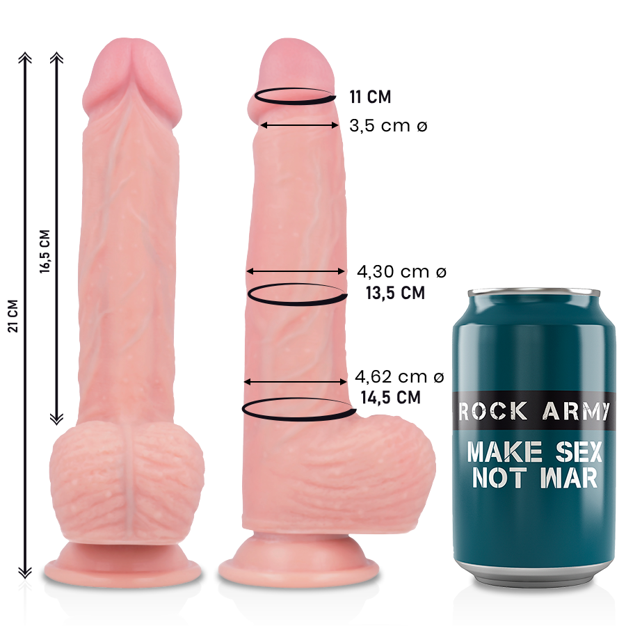 Dildo, Rockarmy - Spitfire, Realist din Silicon Lichid, 21 CM x 4.62 CM