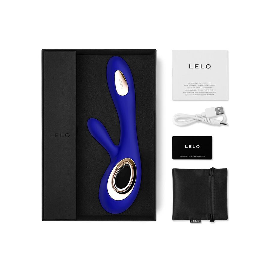 Vibrator Rabbit, Lelo - Soraya Wave, Tehnologie WaveMotion, Albastru