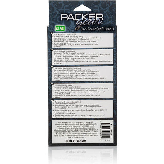 Chiloti Boxer cu Ham, CalExotics - Packer Gear Boxer, Buzunar pentru Bullet, Negru