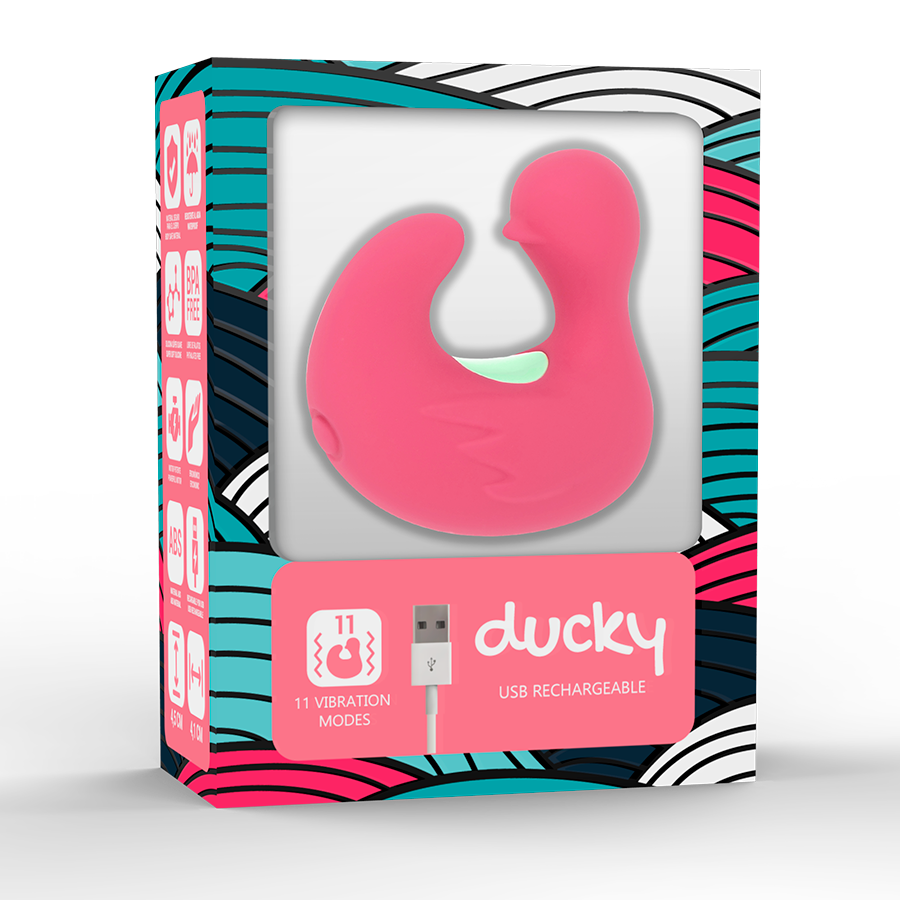 Stimulator Deget, Happy Loky - Duckymania, Reincarcabil din Silicon Medical, 4.5 x 4.1 x 2.0 CM