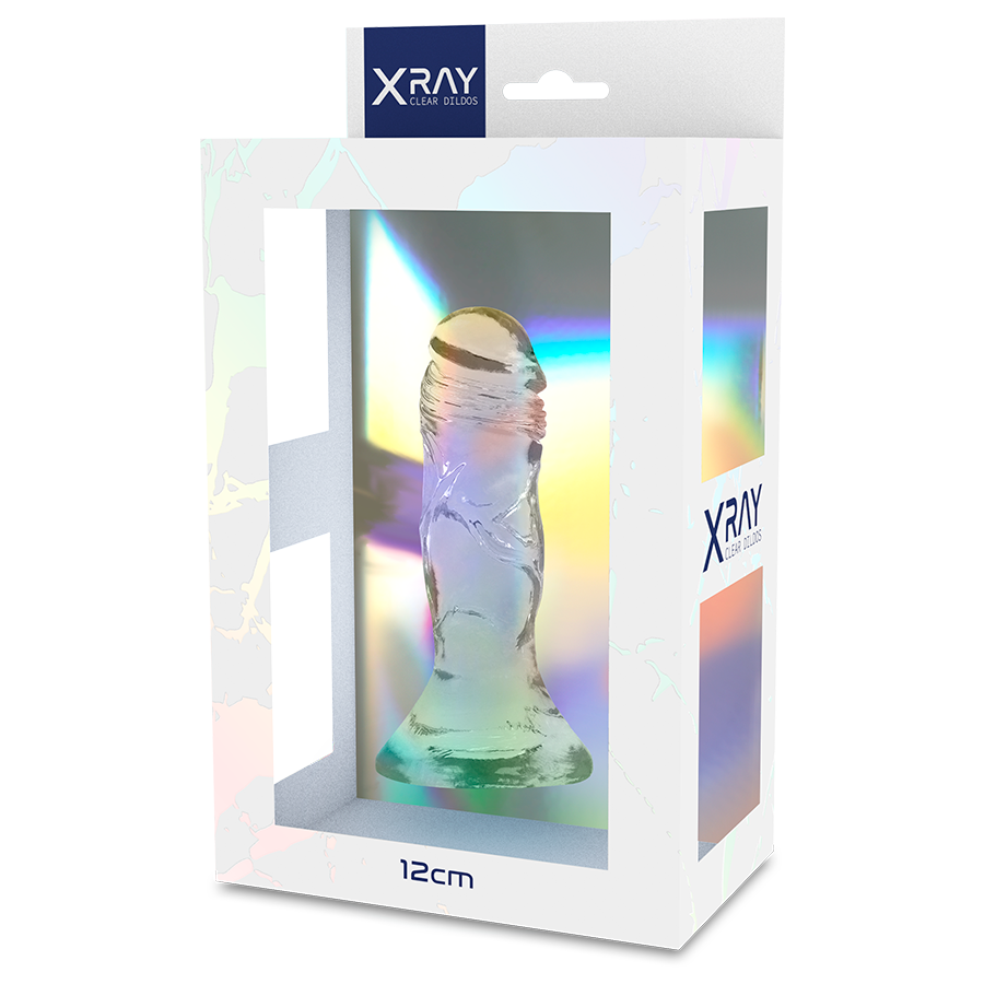 Dildo Transparent, X Ray - Clear Cock, Baza cu Ventuza Puternica, 12 CM x 2.6 CM