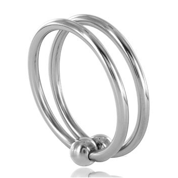 Inel Penis, Metal Hard - Double Glans Ring, Dublu din Otel, 28 Mm