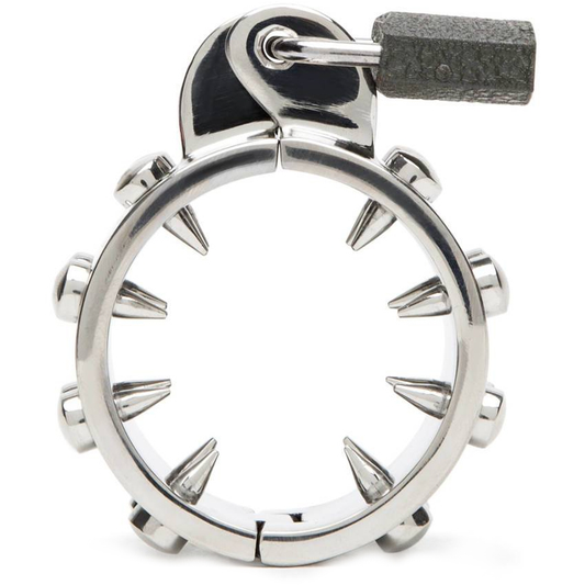 Inel Anti-Erectie de Castitate, METAL HARD - 16 Clesti Metalici, Otel, 3,8 cm